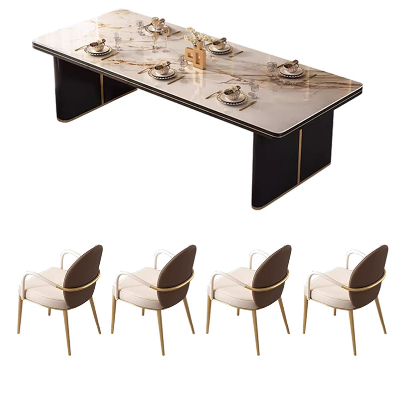 Table de salle à manger haut de gamme légère et luxueuse, H 29,5 po x L 78,7 po x l 31,4 po
