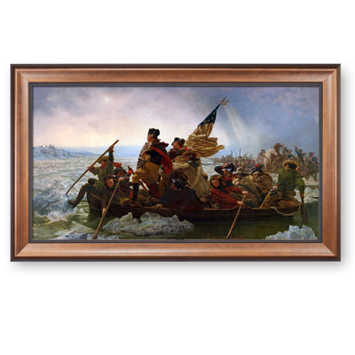 Washington Crossing The Delaware 1851 The World Classic Art Reproductions,Giclee Prints Framed WallArt for Home Decor,Bronze with Black lip Framed