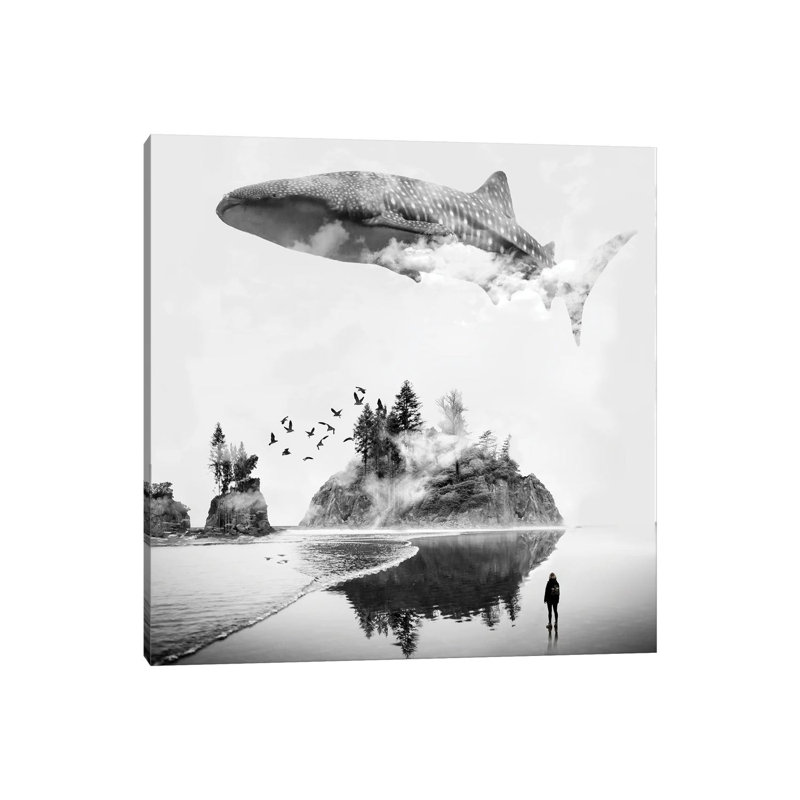 " Whale Shark Island " by David Loblaw, 12" H x 12" W x 0.75" D