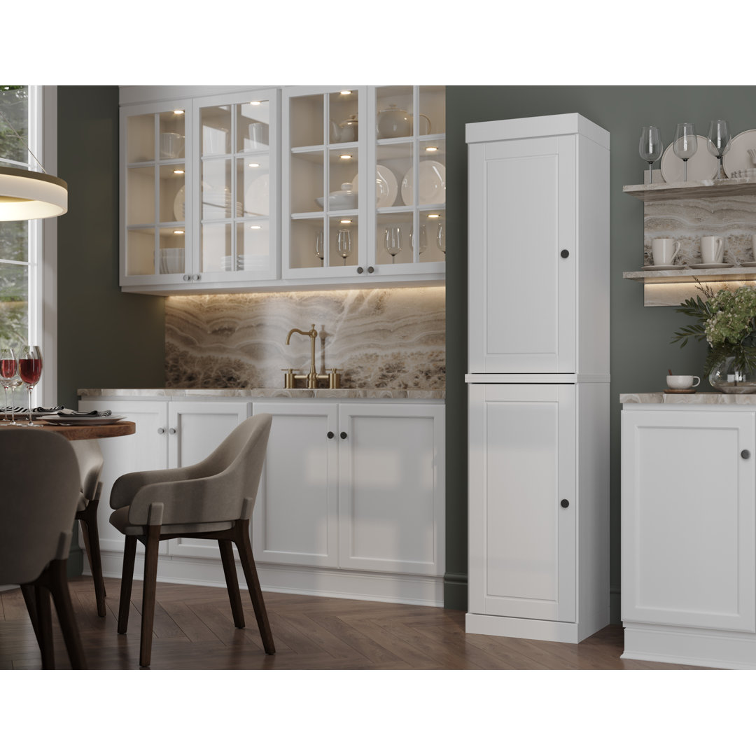 Jaylena 100% Solid Wood 16.5" Pantry Cabinet with Solid Doors and Adjustable Shelves Latitude Run® 