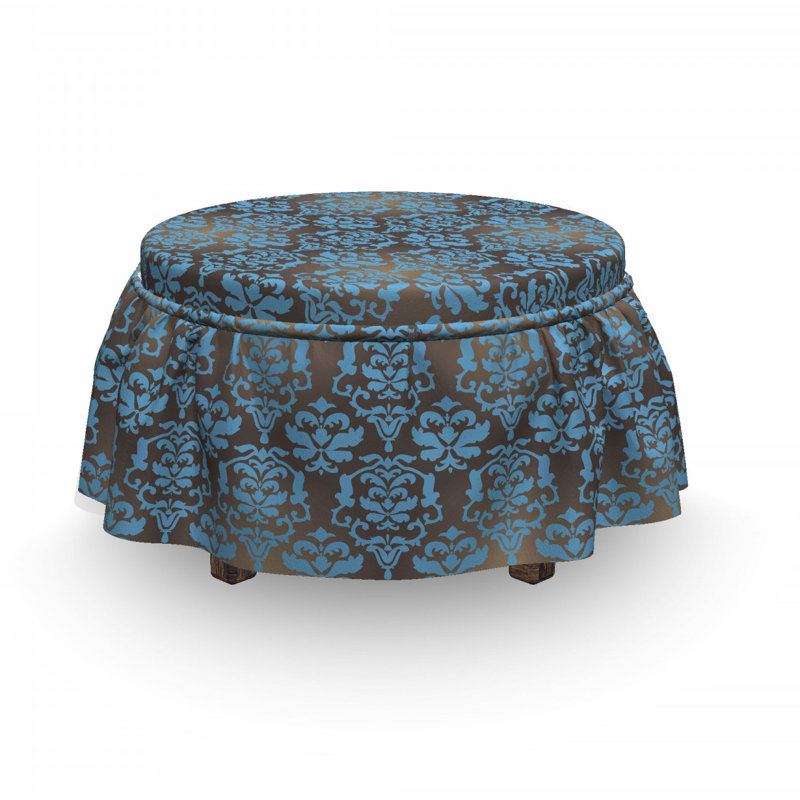 Housse pour repose-pieds damassé motifs