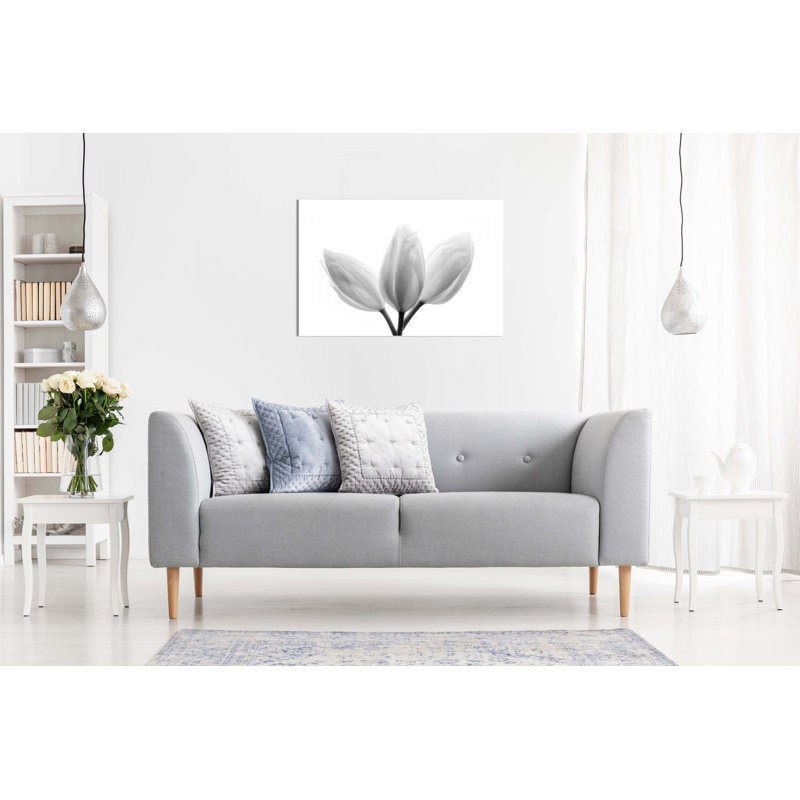 Bright White Tulip Flowers Artistic - Wrapped Canvas Art Prints, 31cm H x 20cm W