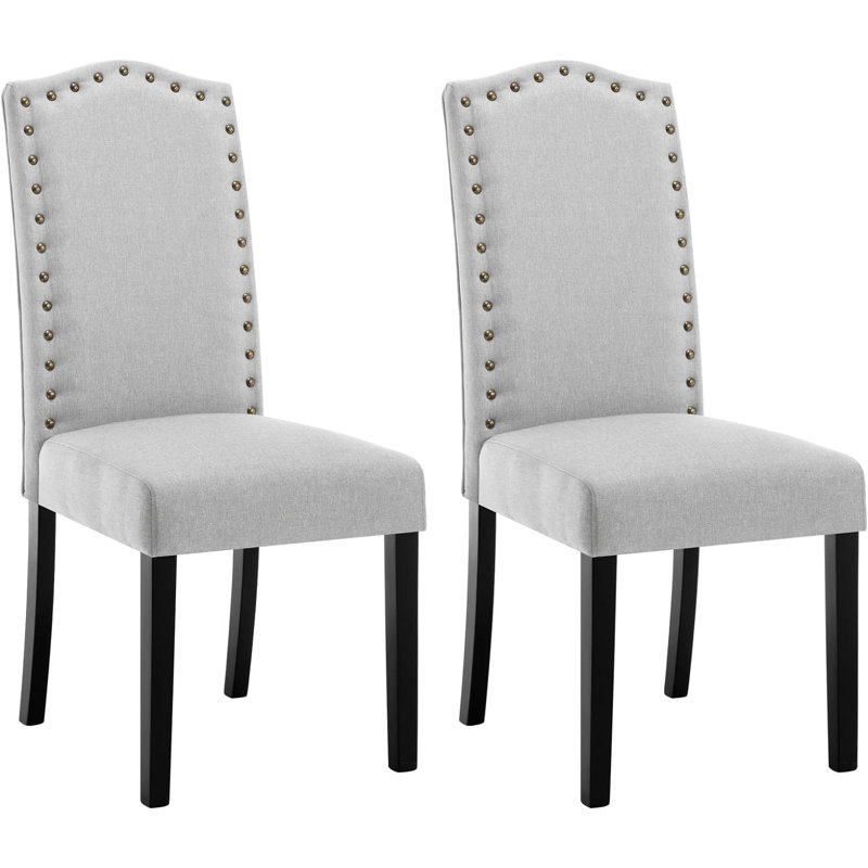 Morgandale 49cm H Upholstered Parsons Chair, Light Grey