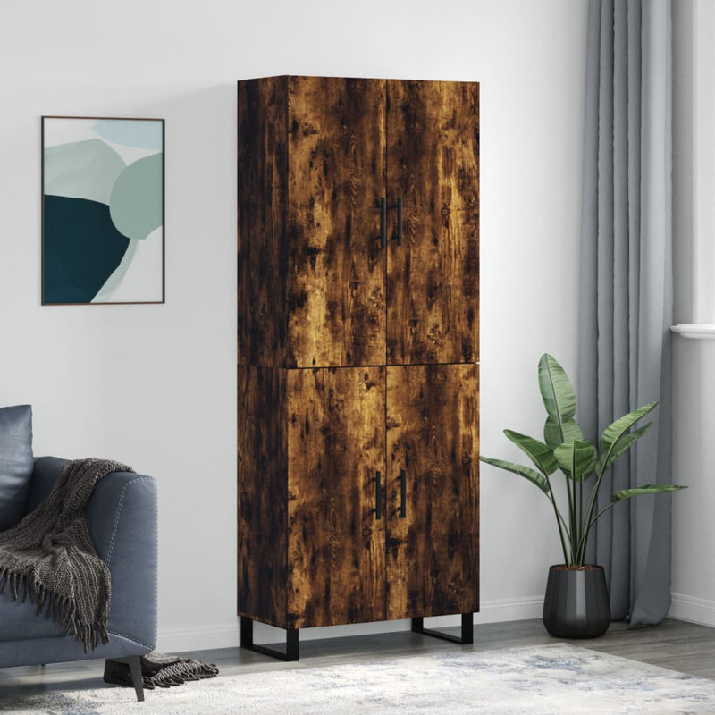 Grifton Highboard 69.5x34x180 cm Engineered Wood, Smoked Oak