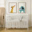 «Mid Century Modern Baby Elephant» par Rachel Lee, 3 oiseaux, reproduction d'art sur toile encadrée