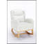 Chaise berçante confortable en tissu avec pieds en bois, conception ergonomique pour une utilisation à long terme et de détente-176510666-176510667