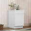 Shaker blanc, armoire à une porte, bois massif, rangement pour la cuisine, salle de bain multifonctionnelle, utilisation à long terme, facile à nettoyer, peu encombrant, porte à charnières à fermeture en douceur, tablettes réglables,