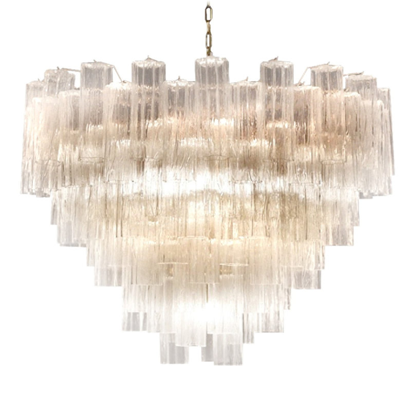 Chandelier, Brass, White, 50" Dia x 40" Height