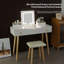 Ensemble de coiffeuse avec miroir à DEL et prise de courant, coiffeuse avec tiroirs et armoire, pour chambre à coucher, salle de bain