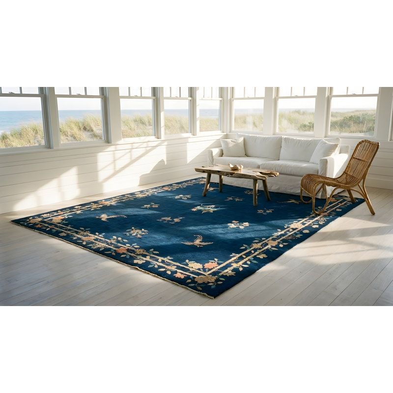 Antique Peking Chinese Allover Knotted Rug