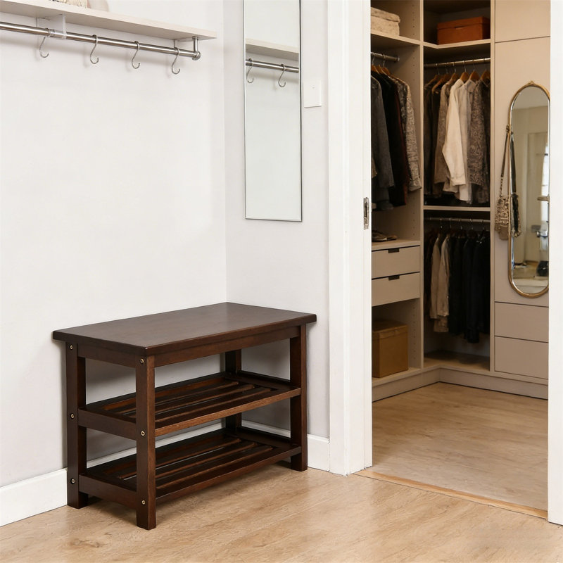Premium Wooden Shoe Cabinet For Home, 16” H x 20” W x 11” D