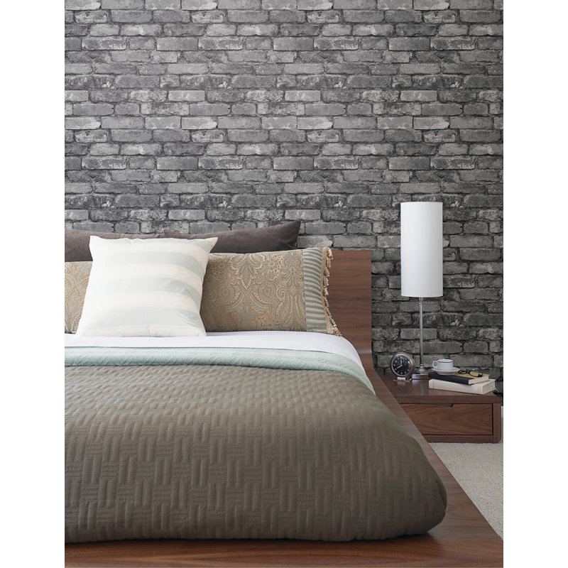 Rouleau de papier peint exposé 33 pi x 20,5 po Oxford, Gris