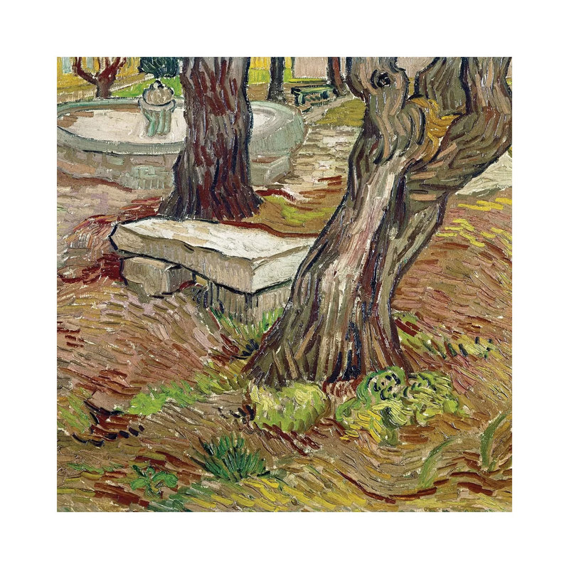 The Park Of The Saint Paul Asylum In Saint-Remy Or Bench De Pierre by Vincent Van Gogh - Wrapped Canvas Gallery-Wrapped Canvas Giclée