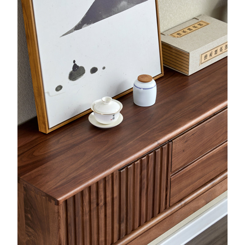 Brown Rectangular Solid Wood Console Table, 35.43" H x 54.33" W x 13.78" D