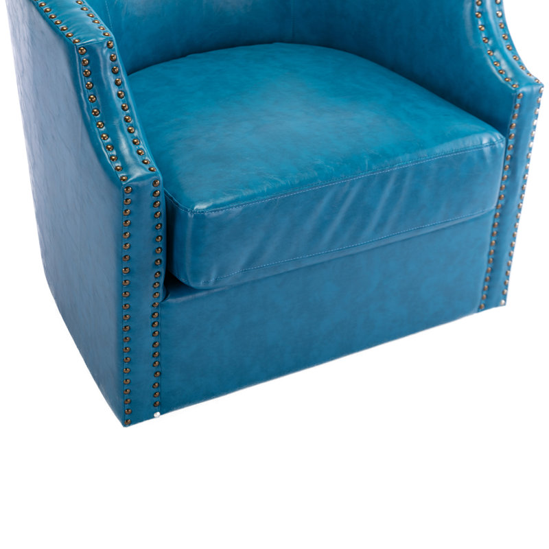 ° Fauteuil pivotant en cuir Pu Mid-Century moderne pour les espaces de vie