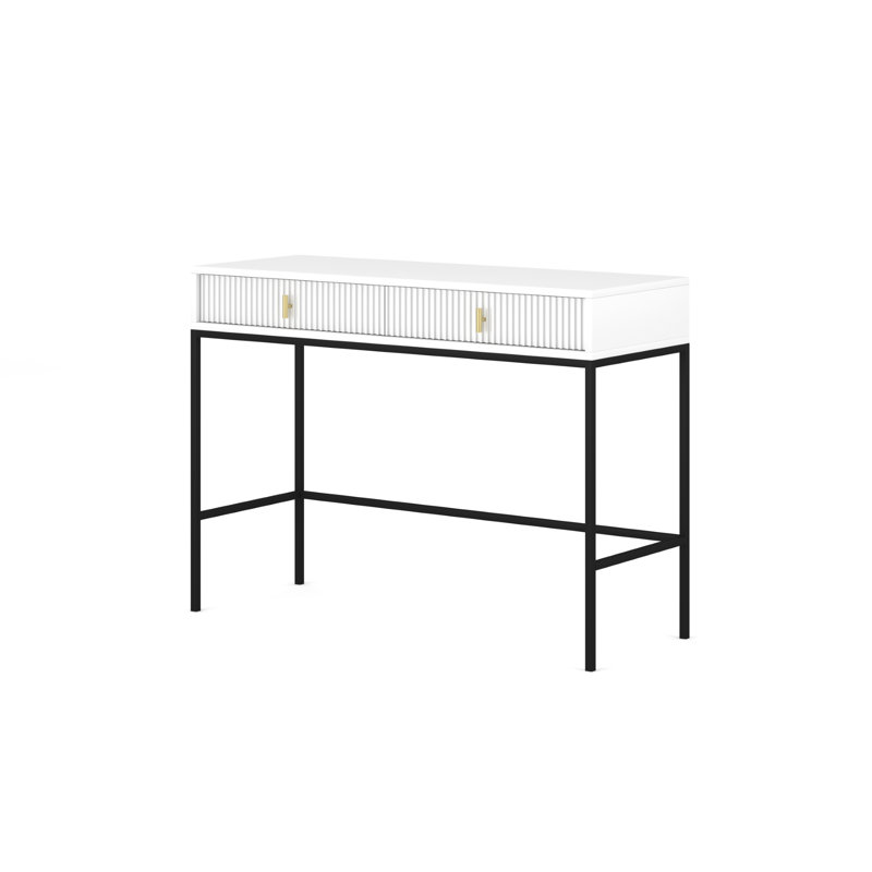 Maggiore Dressing Table, White/Black/Gold