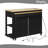 Rolling Extendable 47 inch Kitchen Island with Dining Table & Power Outlet