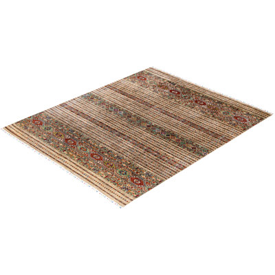 One-of-a-Kind Rectangle 8'2" X 9'10" Wool Area Rug Brown/Cream/Red