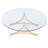 Gold Finish Coffee Table, Boasting A Contemporary Round Tempered Glass Top (10mm), Supported By Unique Triangular Metal Frame And Acrylic Base, Versatile For Different Spaces, Easy To Wipe Clean