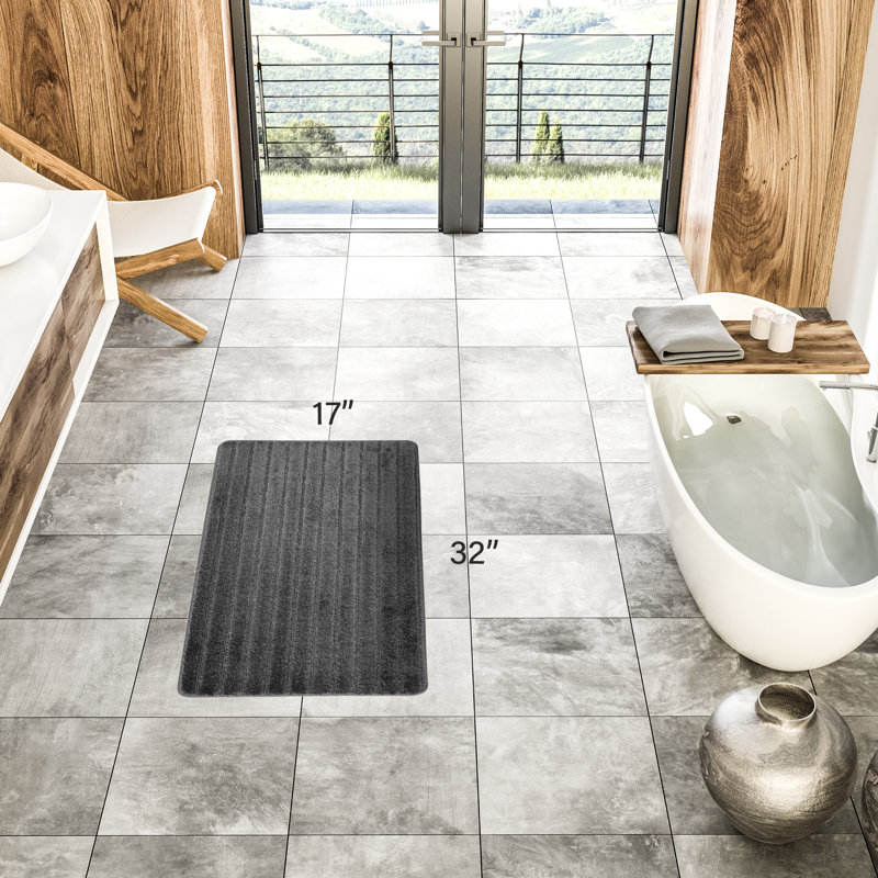 Tapis de cuisine, Rectangle 1 pi 5 po x 2 pi 8 po, Gris foncé
