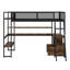 Twin Size Metal Loft Bed With Work Station, LED And Multiple Storage-1019111540