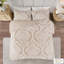 Literie en coton chenille, avec housse de couette boutonnée et taies décoratives nouées, attache de coin style bouton-119105318-119105321