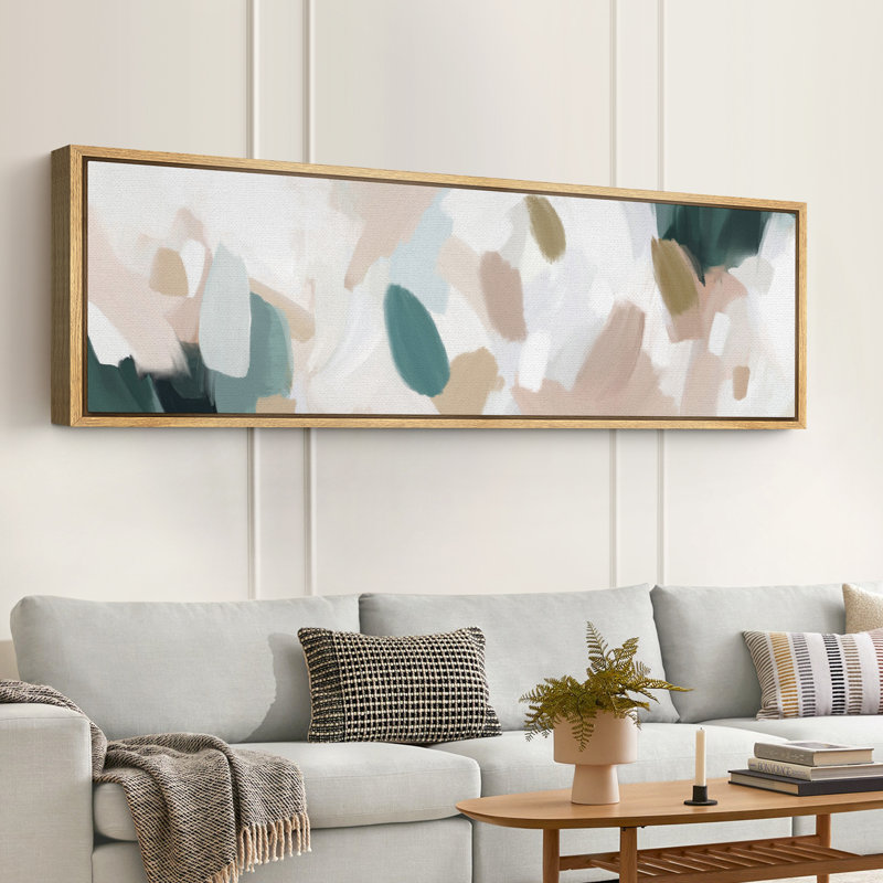 Doux pastel abstrait aux tons de terre minimalistes, art moderne, H 20 po x l 60 po, Naturel
