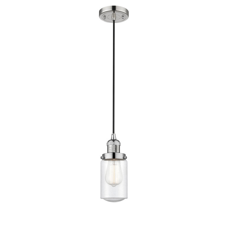 Luminaire suspendu 1 lumières scolaire single Saroyan, Grainé, Nickel poli, Ampoule DEL 6 watts Vinage