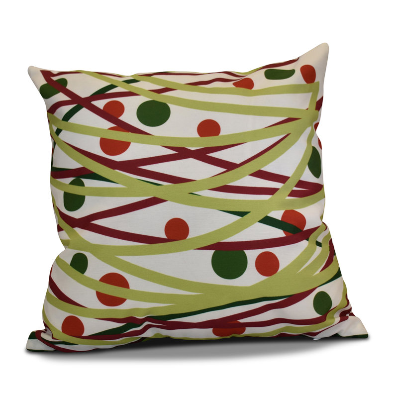 Coussin décoratif d’extérieur doodle, H 16 po x l 16 po, Vert