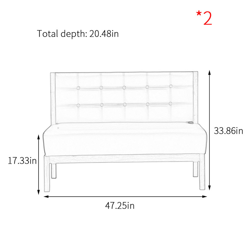 Banc rembourré en similicuir Simple