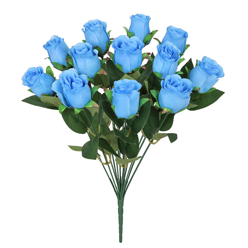 Bouquet de roses artificielles, Bleu