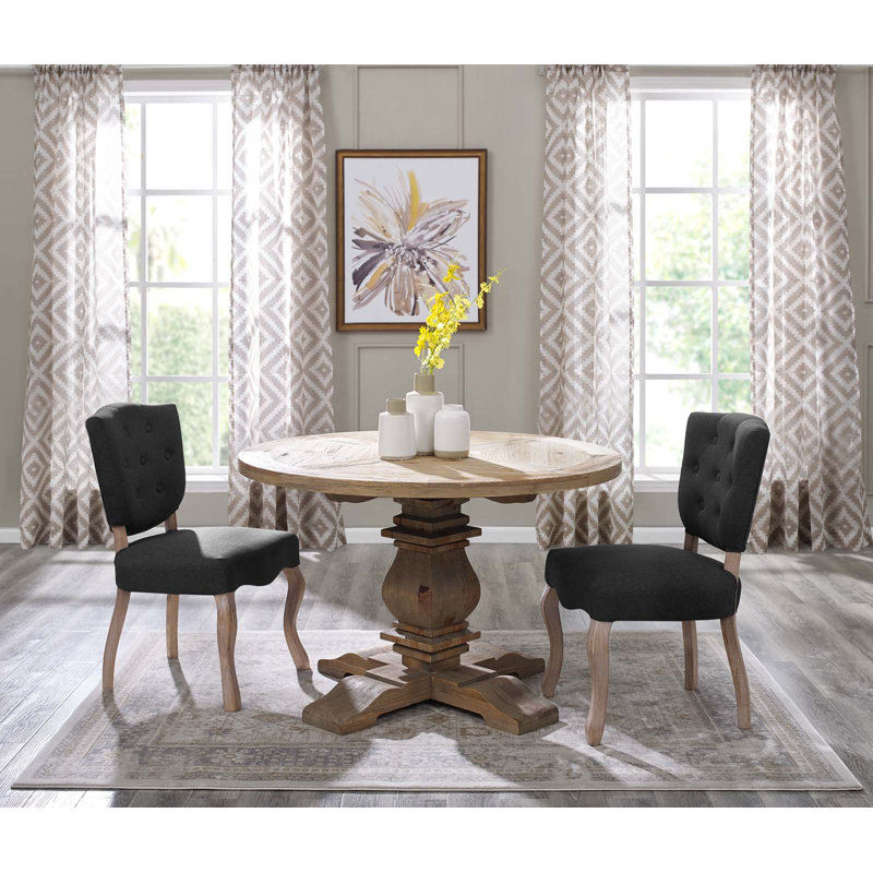 Modway The Barn Wild Hen Round Pine Wood Dining Table, 30" H x 47" L x 47" W