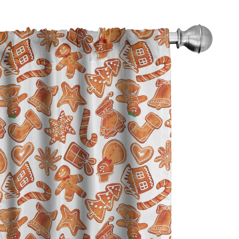 Gingerbread Semi-Sheer Rod Pocket Curtain Panels, 28" x 95"