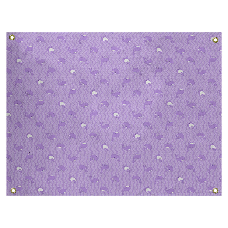 Tapisserie katelyn elizabeth baleines Kitterman, Intérieur / extérieur, H 51,5 po x l 60,5 po, Mauve