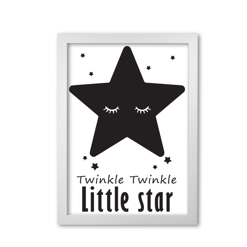 Twinkle Twinkle Little Star - Print, White Grain Frame, 85 cm H x 60 cm W x 5 cm D
