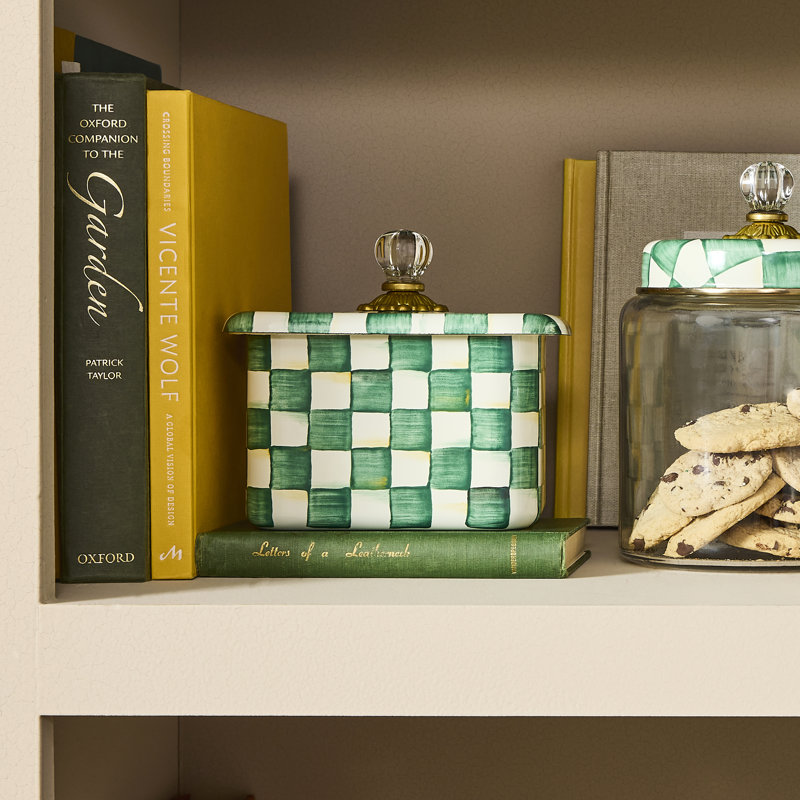 Emerald Check Recipe Box