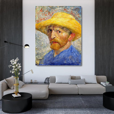 ArtDirect van Gogh, Vincent Gallery Wrapped Canvas Art Titled: Self, portrait with Straw Hat