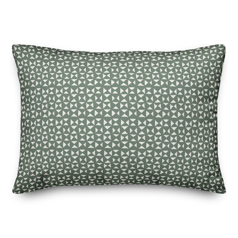  Housse et insert de coussin rectangulaire d'extérieur Triangle, Vert