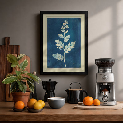 Study in Blue Botanical - Framed Print