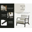 Chaise d'appoint de style Mid-Century moderne avec coussin lombaire amovible, pieds en bois massif à finition noire, siège blanc-17420926