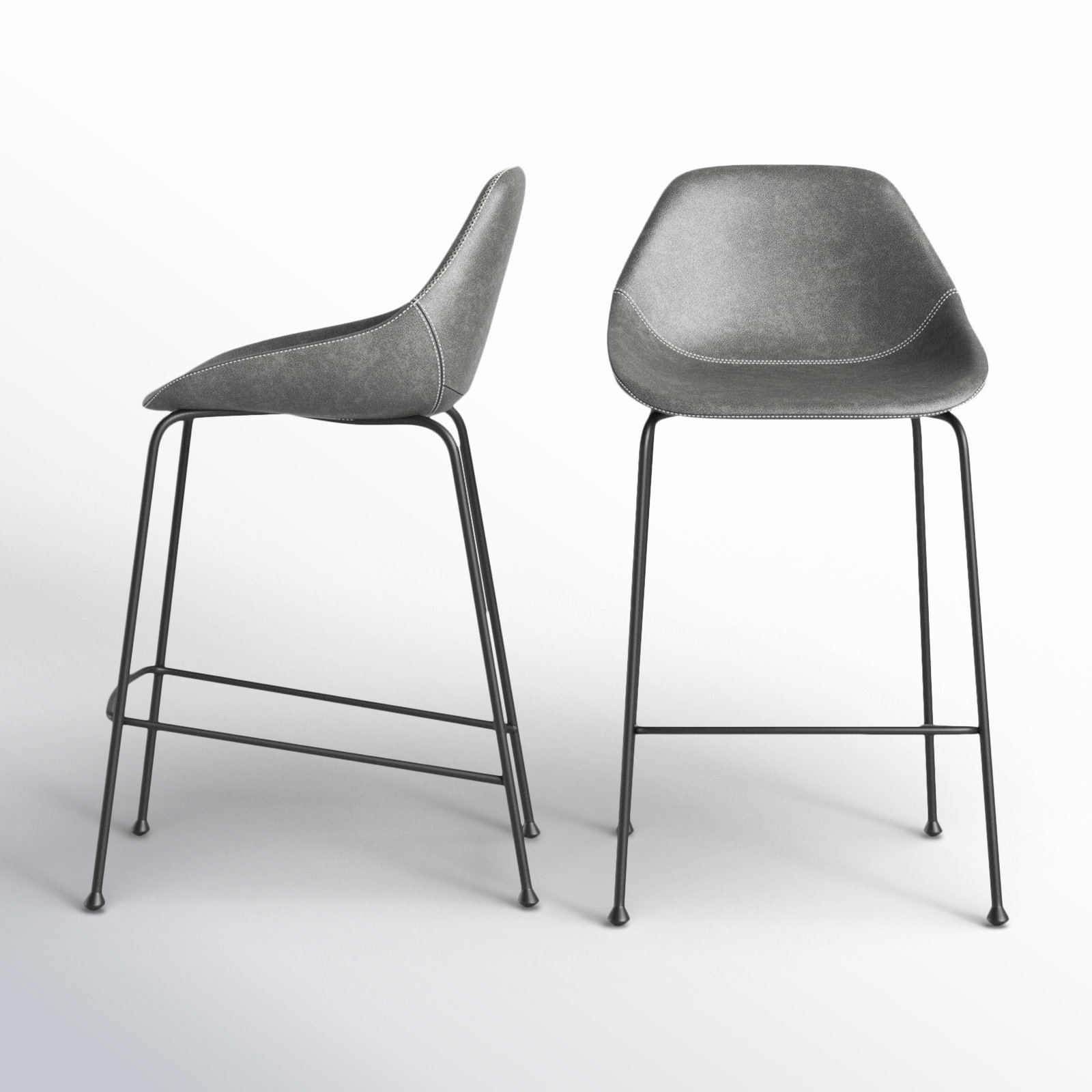 Garner Bar Stool, Gray, Counter Stool (26" Seat Height)