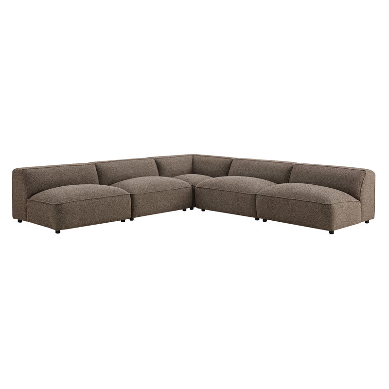 Canapé modulaire Auren 5 pièces Auren, Earth Boucle, 26.4" H x 125.3" W x 125.3" D