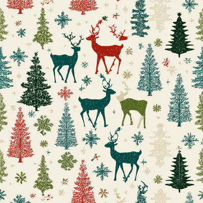 «Woodland Christmas», art mural sur toile tendue
