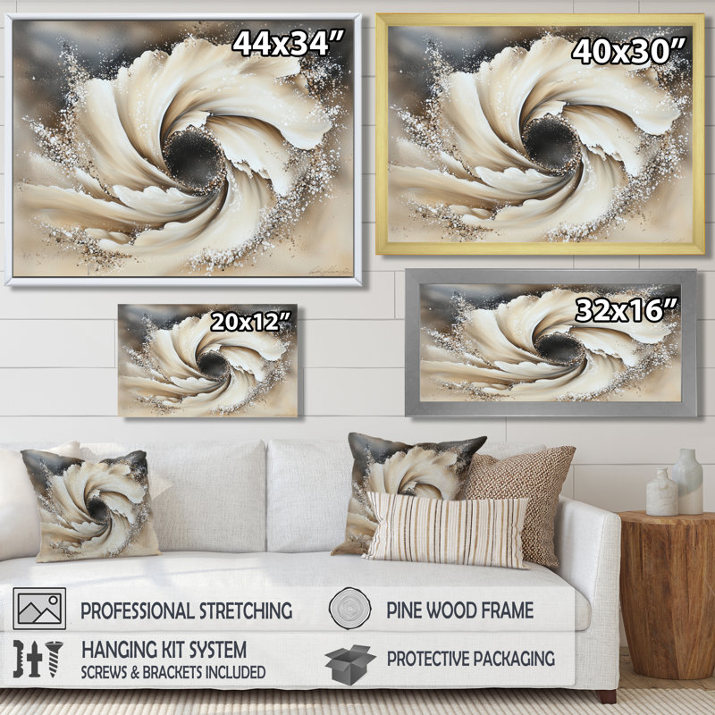 Celestial Vortex Of Illusion - impression sur toile bord de mer, H 24 po x l 32 po, Noir