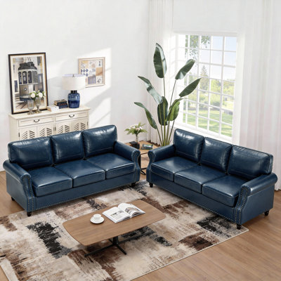 2 - Piece Faux Leather Sofa Upholstered Living Room Set