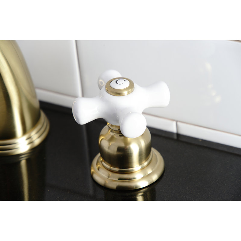 Robinet de salle de bain espacé Kingston, Laiton satiné