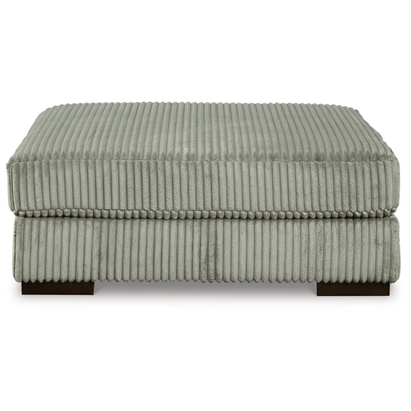 Lindyn 52" Wide Square Cocktail Ottoman, Fog Polyester