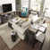 Alim Console Table Set w/ Three Upholstered Stools