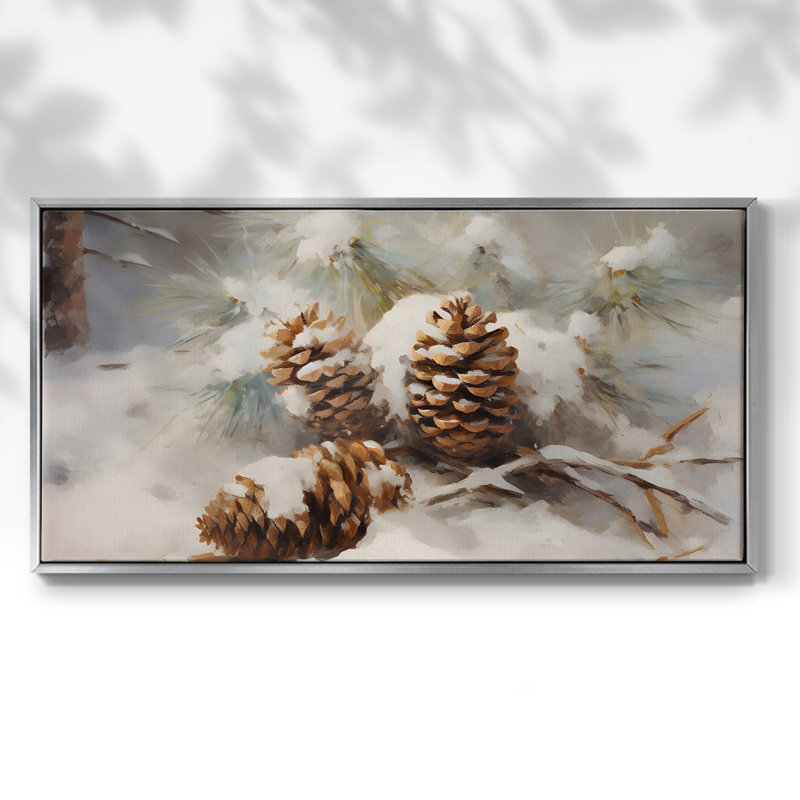 «Landscape Series» -CC- Toile tendue avec châssis tendue, prête à accrocher, H 21 po x l 41 po, Argent argent