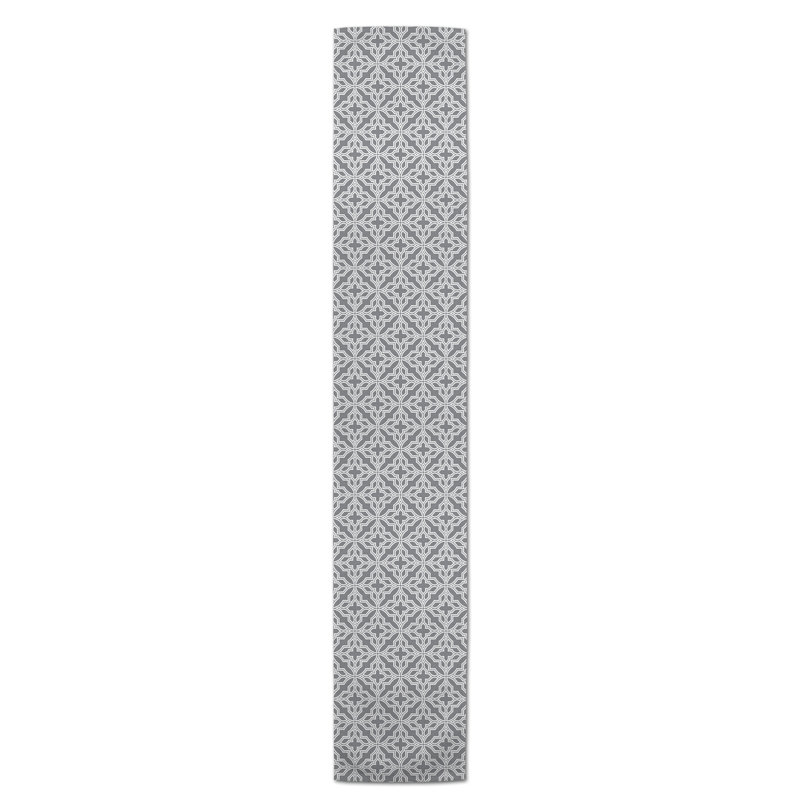 Chemin de table Hovig Geo, 72 po x 16 po, Gris, Geometric 1
